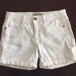 White Jean Shorts